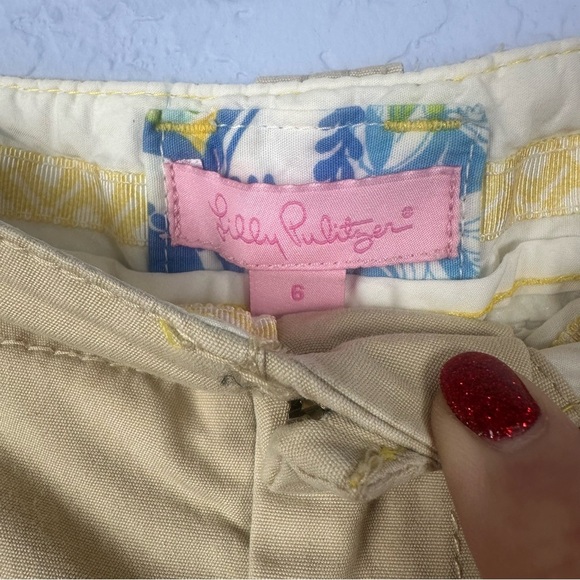 Lily Pulitzer Cotton Khaki Chino Capris Size 6 Pants - Picture 2 of 6